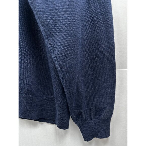 Cutter & Buck Sweater Mens XL Half-Zip Navy Blue Merino Wool Blend Golf Pullover - Picture 7 of 8